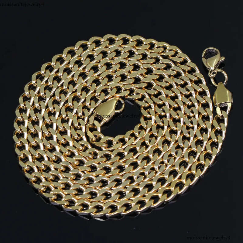 Designer 5mm Miami Cuban Link Chain Men Gold Chains Stainless Steel Choker Mens Necklace Hip Hop Jewelry Gift