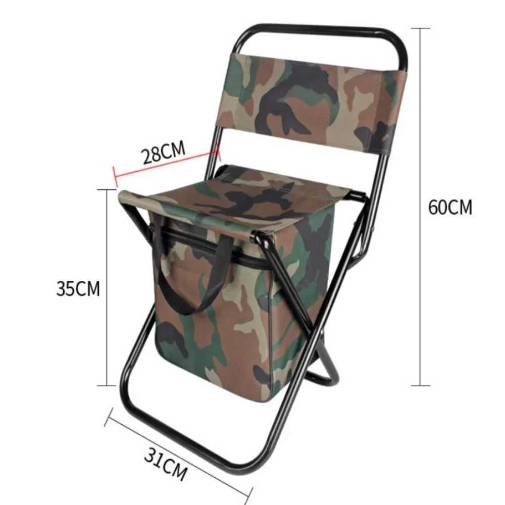 Backrest Leisure Camping Fishing Chair Portable Outdoor Folding Chair with Storage Bag Oxford Fabric Art Living Stool Portable J250930
