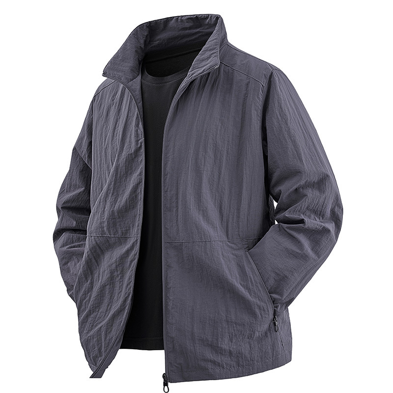 C100404 Autumn and Winter Men's Zipper Stand Collar Sweater Retro Earth Color Hoodie Women