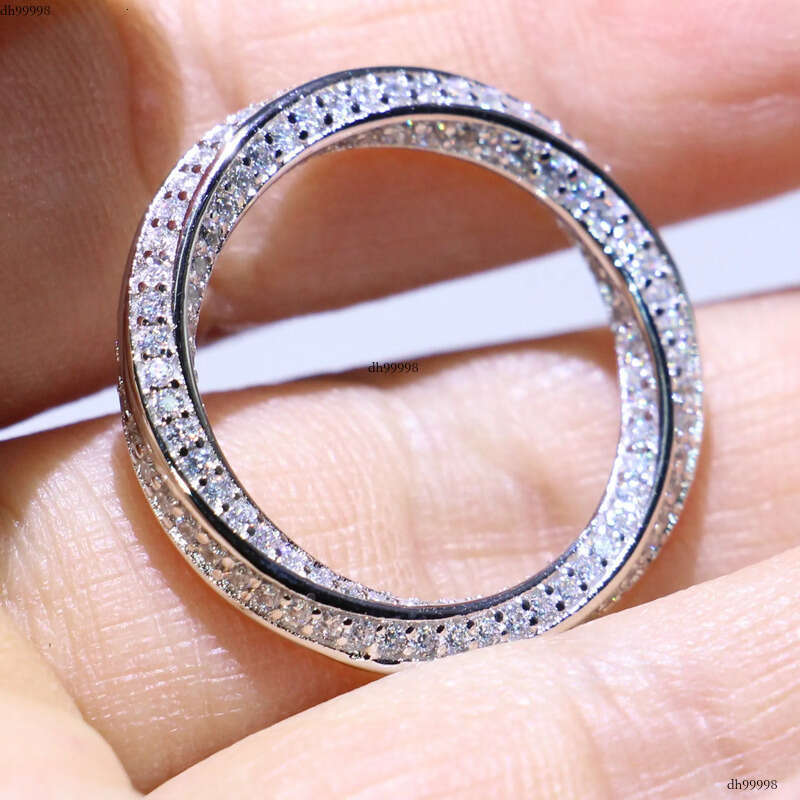 Drop Shipping High Quality Jewelry Real 100% Pure Sterling Sier Pave White Sapphire CZ Dia Party Eternity Wedding Band Ring