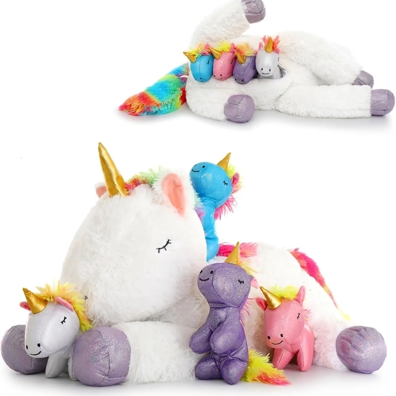 22 Unicorn Stuffed Animal for Girls Mommy Stuffed Unicorn with 4 Baby Unicorns Cute Plush Unicorn Plush Toy for Kids 250210
