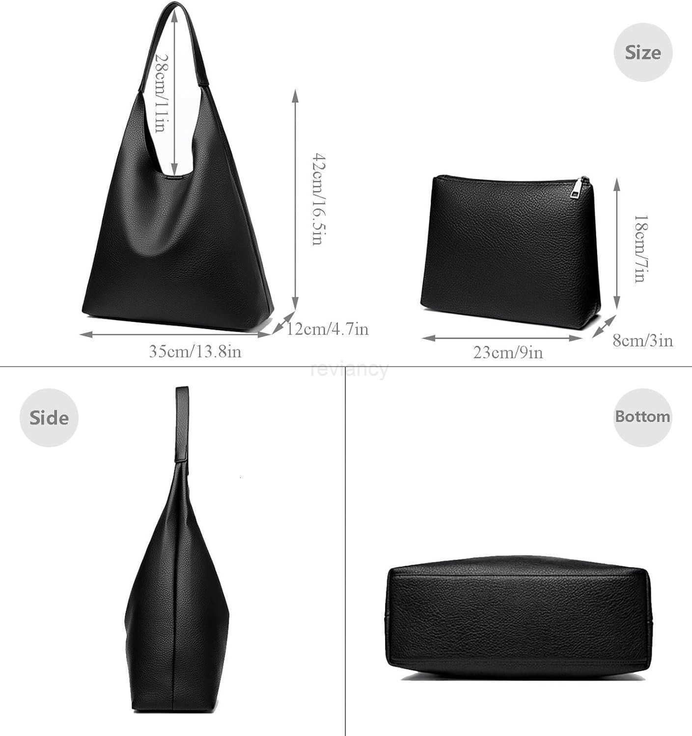2025 Slouchy Tote Bag for Women Leather Hobo Bag Soft Vegan Leather Tophandbag Shoulder Bag Handbag Underarm PurseW250930