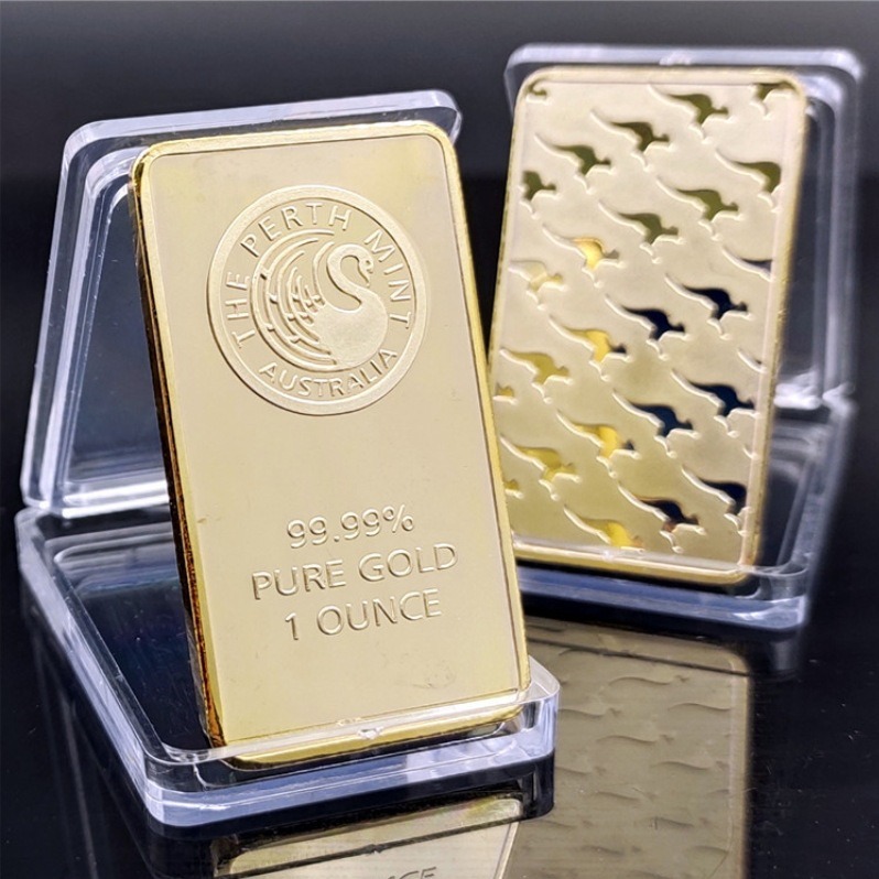 Custom Metal Crafts Commemorative Coin Blocks Custom Square Nuggets Swan Bar Commemorative Coins