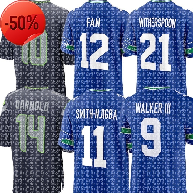 Jalen Milroe Grey Zabel Geno Smith Kenneth Walker III Zach Charbonnet 14 Sam Darnold Jaxon Smith-Njigba Devon Witherspoon Cooper Kupp Football NFL Seahawks Jersey