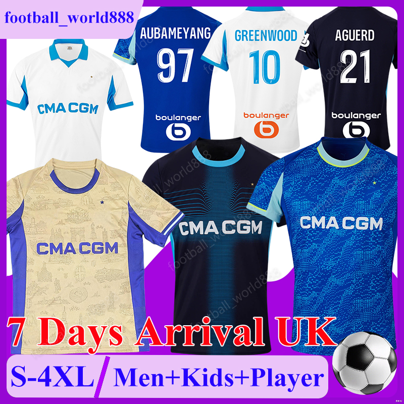 4XL Maillot Marseile 25 26 Soccer Jerseys 4th GREENWOOD PAVARD AGUERD OM football jersey PAIXAO MarseillesJerseys football shirts RULLI Men Kids Kits Socks Sets