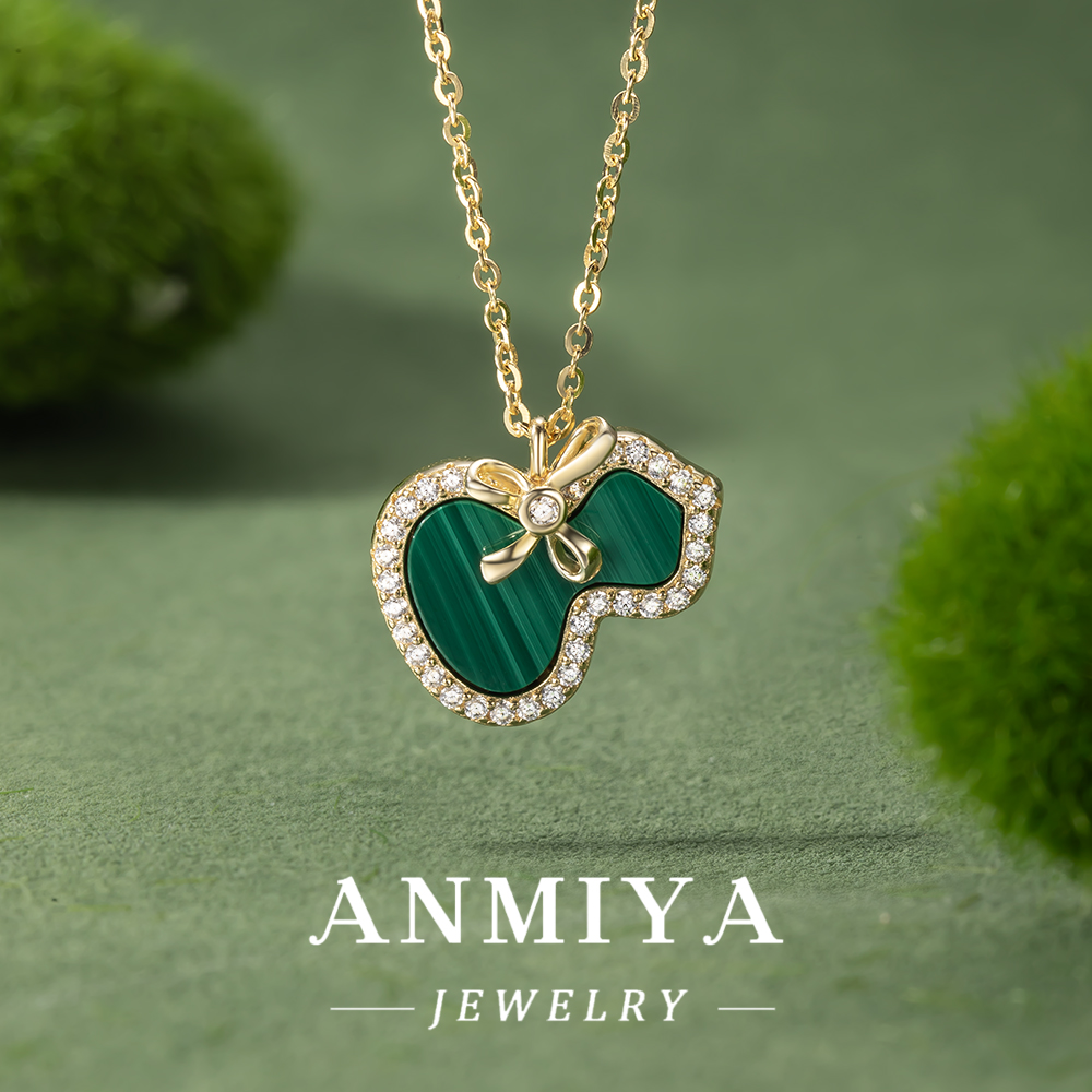 925 Sterling Silver Jewelry: Malachite Necklace, Crafted for Durability and Style