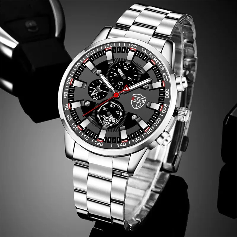 Fashion Mens Sports Watches Men Business Stainless Steel Quartz Watch Man Casual Calendar Luminous Clock Reloj Hombre 250928