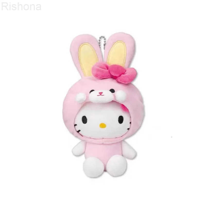 Sanrio 12cm Fashion Hello Kitty Cosplay Plush Toy Anime Stuffed Animals Keychains Small Pendant Backpack Hangings For Kids H251205