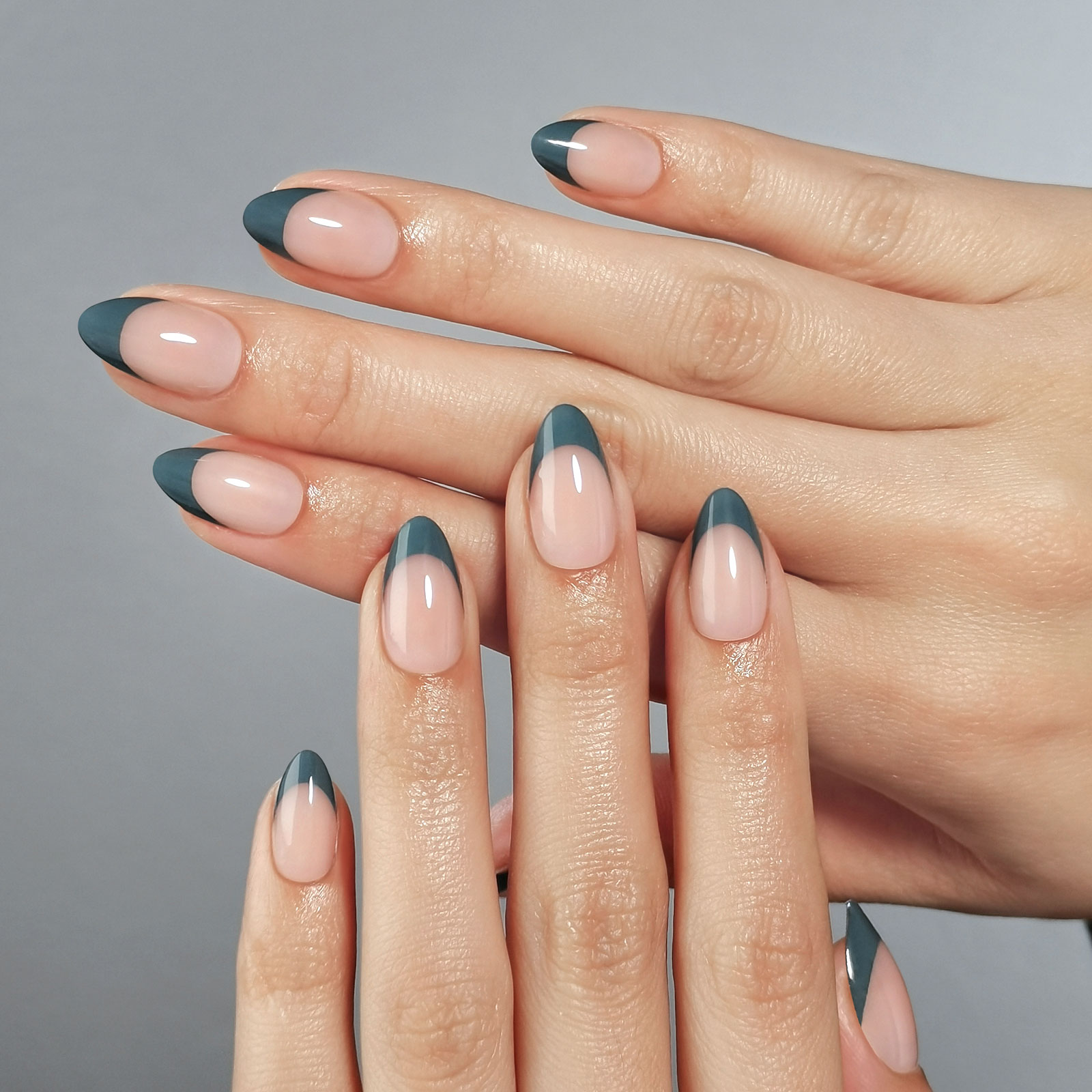 french pub green presson fake nails soft gel almond nails with a natural and perfect fit 16 sizes 32 reusable fake nails