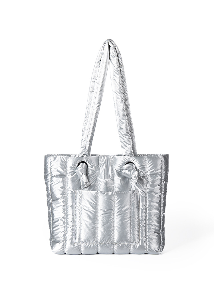 Fashionable Autumn/Winter New Korean-Style Down Cotton Jacket, Small-Batch Design Single-Shoulder Handbag Large-Capacity Commuting Tote Bag