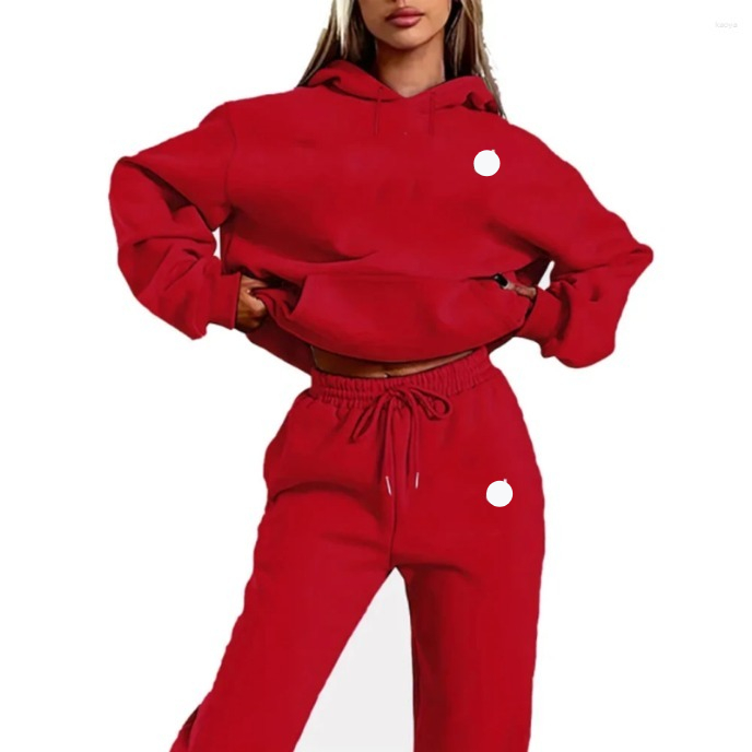 Women hooded sweatshirt yoga two-piece set with letter print top, autumn long sleeve pullover hoodie and high-waisted long pants, suitable for outdoor