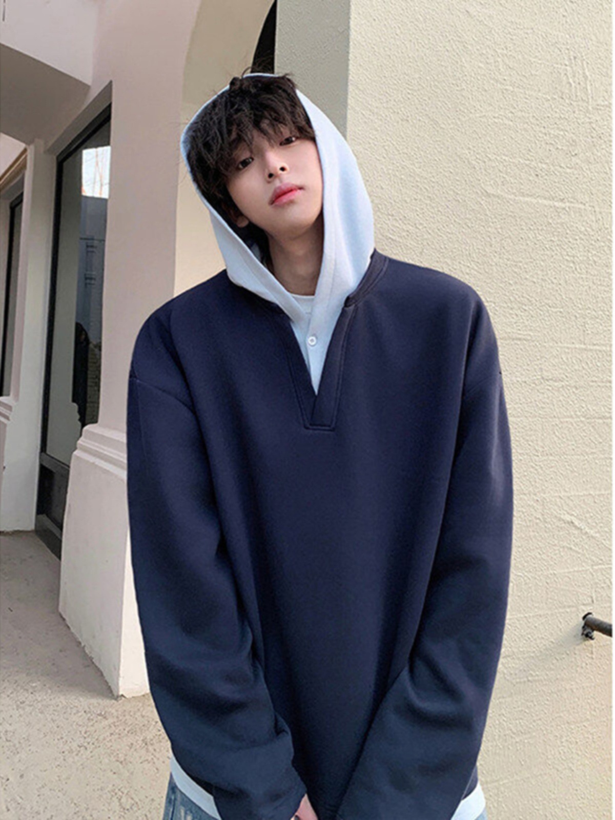 1A1698 Sweatshirts for men spring 2025 new styles for inner wear loose heavyweight