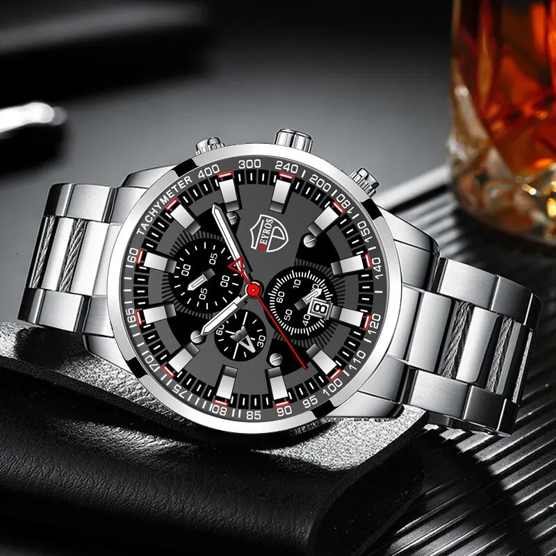 Fashion Mens Sports Watches Men Business Stainless Steel Quartz Watch Man Casual Calendar Luminous Clock Reloj Hombre 250928