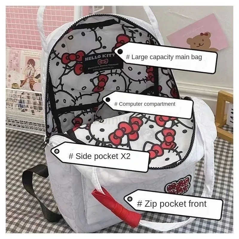 Sanrio Hello kitty cartoon backpack new animation cute student school bag outdoor travel storage large capacity backpack gift L250930