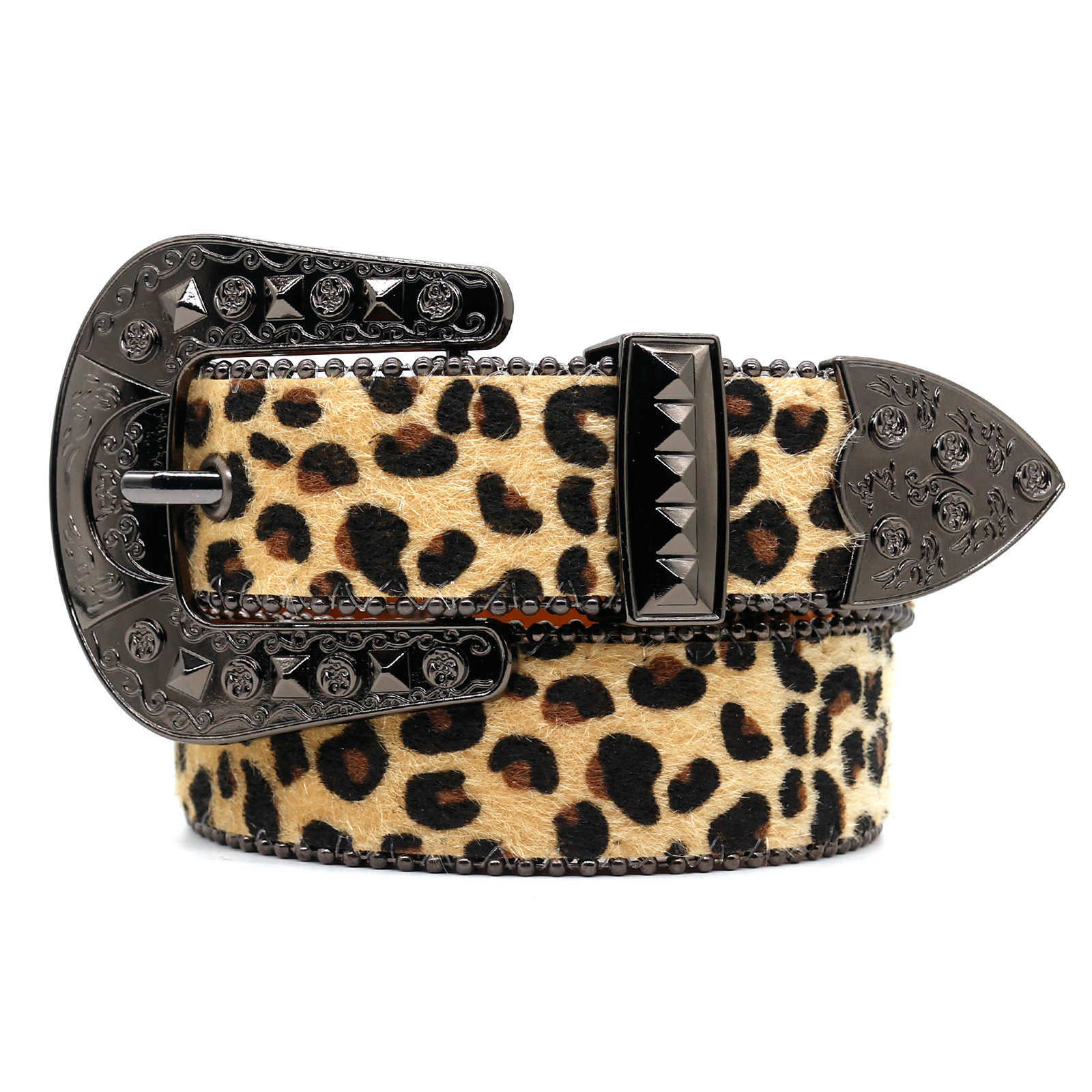 Fashionable leopard print women's belt; decorated with ins style, high-end feeling belt; versatile and simple waist belt for L250930