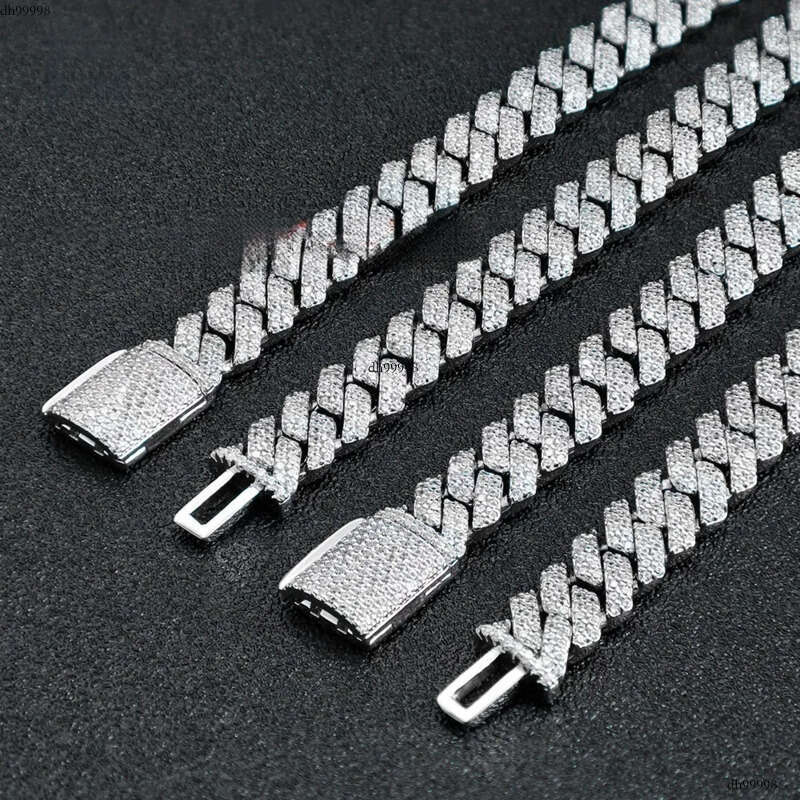 2025 New Arrival Hiphop Jewelry Micro Pave Sterling Sier VVS Moissanite 8MM Cuban Link Chains