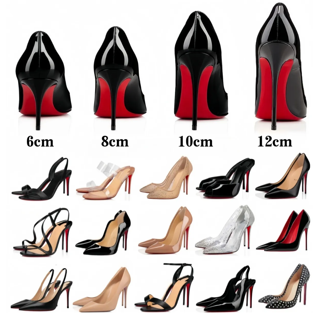 Designer Women High Heels Shoes Red Peep Toes Sandals Luxury Red Shiny BottomShoes 6cm 8cm 10cm 12cm Stiletto Genuine Leather Woman Pumps with Dust Bag US4-13