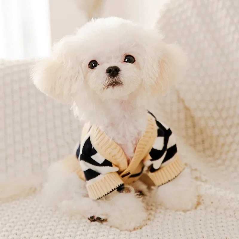 Luxurious Luxury Dog Clothes for Small Dogs Winter Warm Dog Sweater Chihuahua French Bulldog Clothing Pet Items Knitted Cardigan Sweater D250930