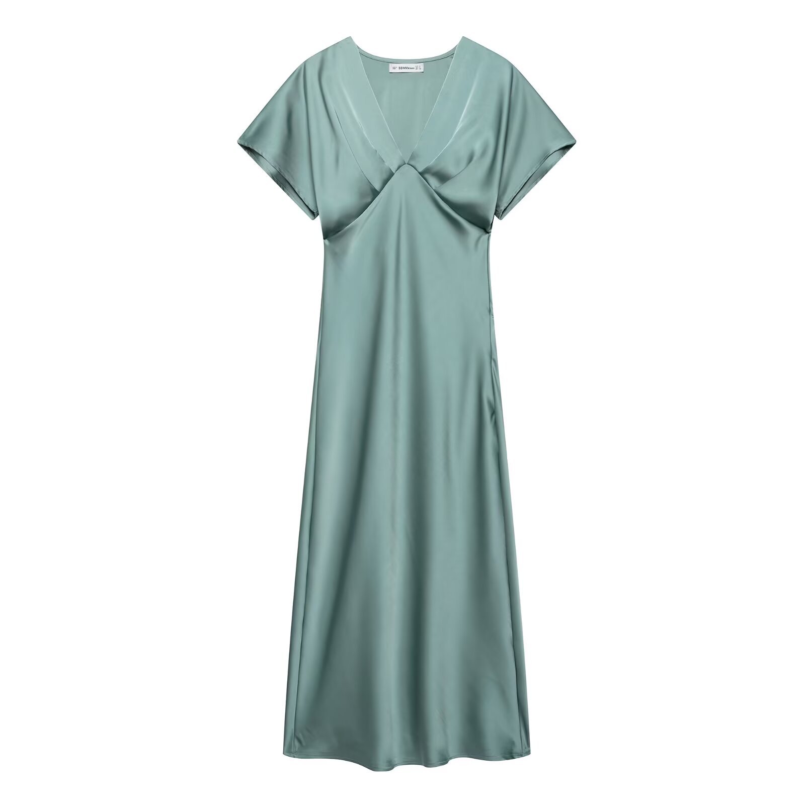 SL158 Summer new European and American style women's fashion temperament leisure satin texture dress