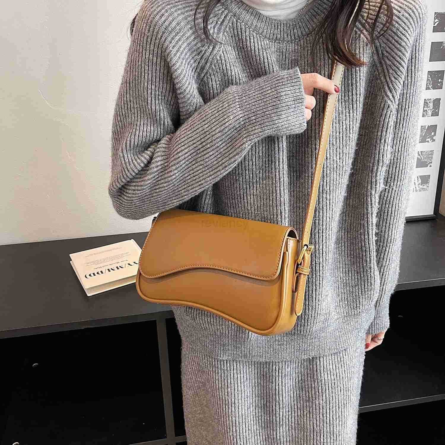 Leather Shoulder Bag for Women Hobo Handbag CluTCh Saddle Bag with Removable StrapW250930