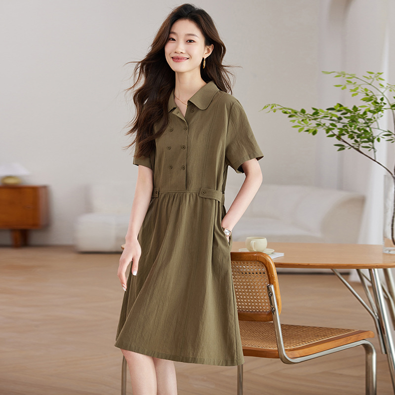 HL255 new pure cotton dress for women in summer, small and slim