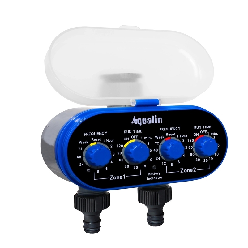 Ball Two Outlet Automatic Watering Four Dials Water Timer 0 Pressure Garden Irrigation Controller for Garden Yard 240530bj