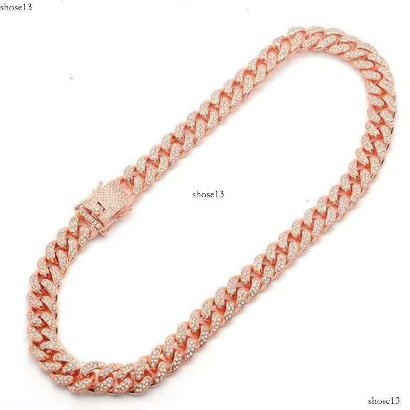 DHCollections 13mm Bg Rhie Golden Miami Cuban k Chain Men's Hip Hop Necklace Jewelry
