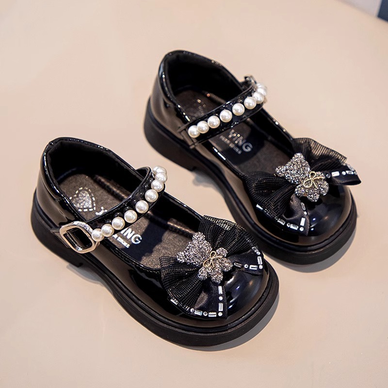 Ladies' small leather Designer shoes new children's princess shoes fashionable children's soft soled children's casual shoes new d