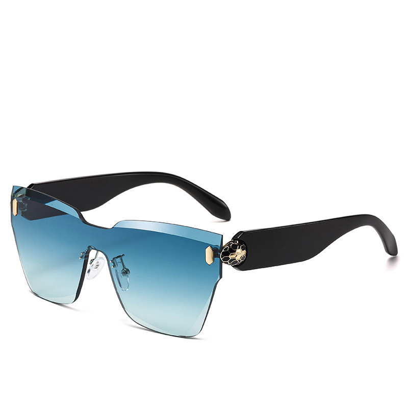 Designer Sunglasses For Women Men Snake Head Style Frameless Sunglasses Luxury Polarized Lens Goggle Pilot PC Frame Oversized UV400 Eyewear Luxury Sun