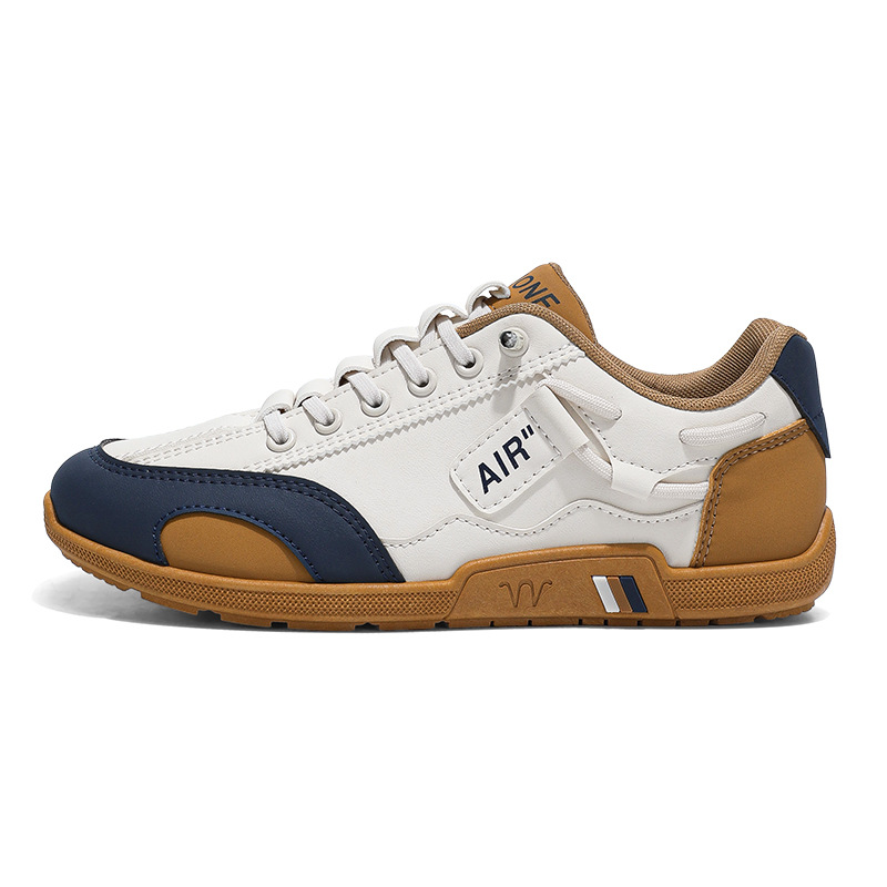 free shipping designer shoes Soft soled trendy student leather breathable casual men's shoes white brown