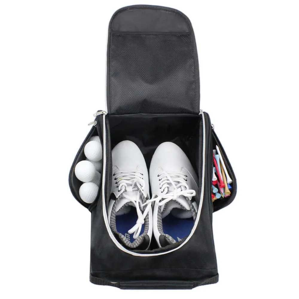 Golf Shoe Bag for Travel Zippered Sport Shoe Carrier Bags with Side Accessory Pockets for Tees Golf Balls J250930