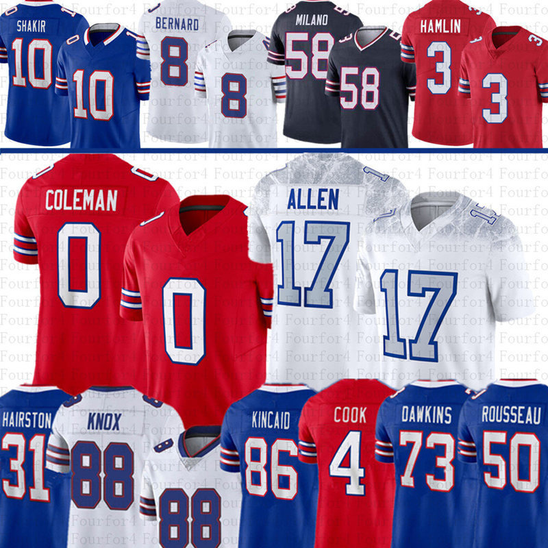 Josh Allen Dalton Kincaid Keon Coleman Football Jersey Khalil Shakir Dawson Knox James Cook Ray Davis Dion Dawkins Joey Bosa Maxwell Hairston Benford 