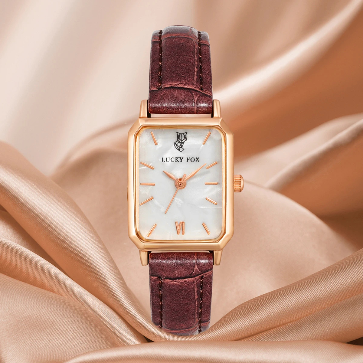 LUCKY FOX Women Watches Fashion Green Square Leather Quartz Watch Ladies Wristwatch Girlfriend Gift 250928