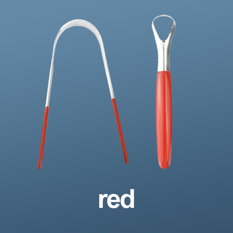 Other Oral Hygiene 4 - Piece Tongue Scraper Set - Red and Black Handle Oral Hygiene Tools for Effective Tongue Cleaning