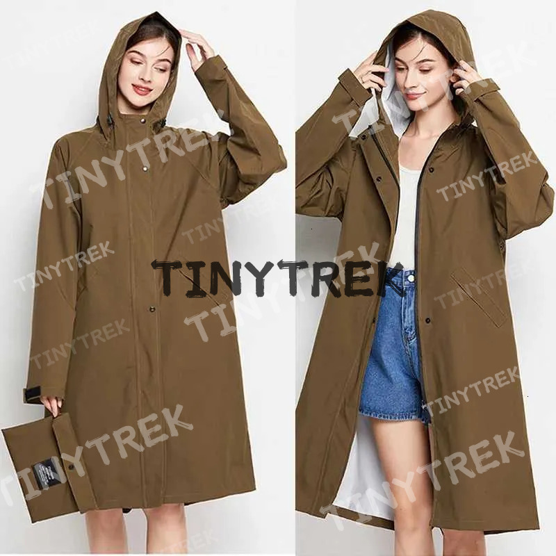 Lightweight Raincoat Women Waterproof Long Rain Coat Jacket Zip Pocket Y240810
