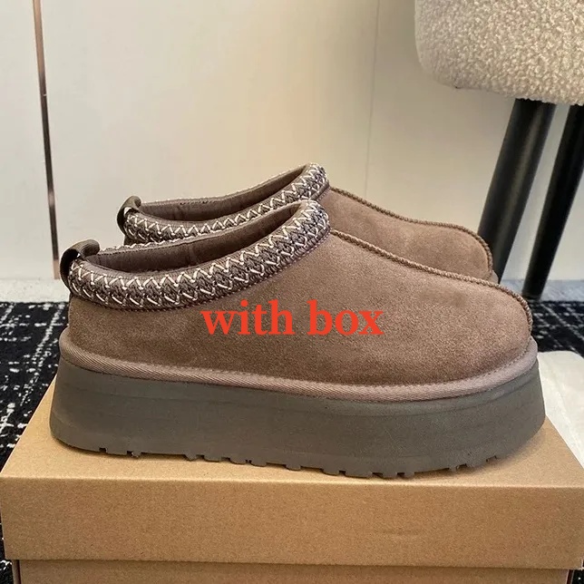 tasman slippers designer shoes platform slides boots designer womens tazz ultra mini chestnut wool slides fluffy sheepskin fur leather women slider with box
