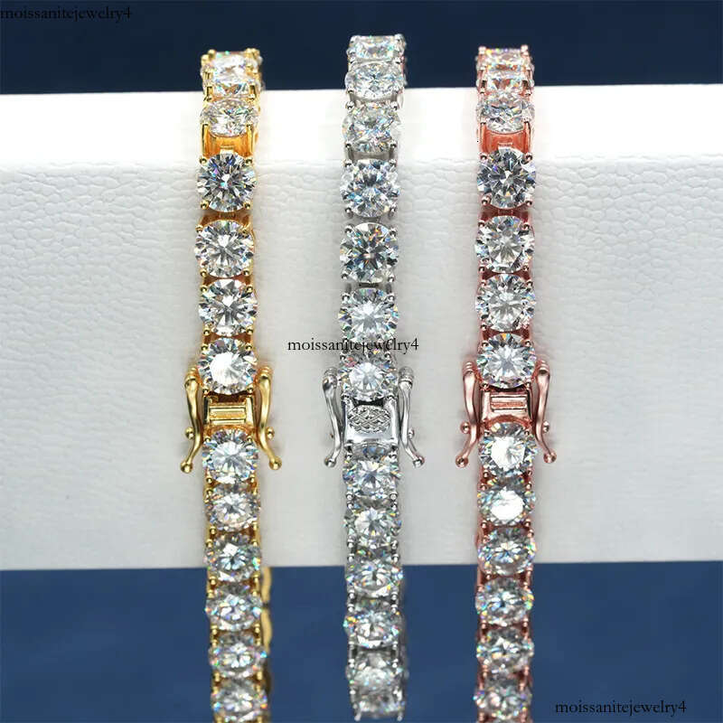 Pass Dia Tester VVS1 D Color With GRA Certificate Moissanite Chain For Women Solid Sier 3MM W Tennis Necklace Hip Hop Jewelry Woman Christmas Gift