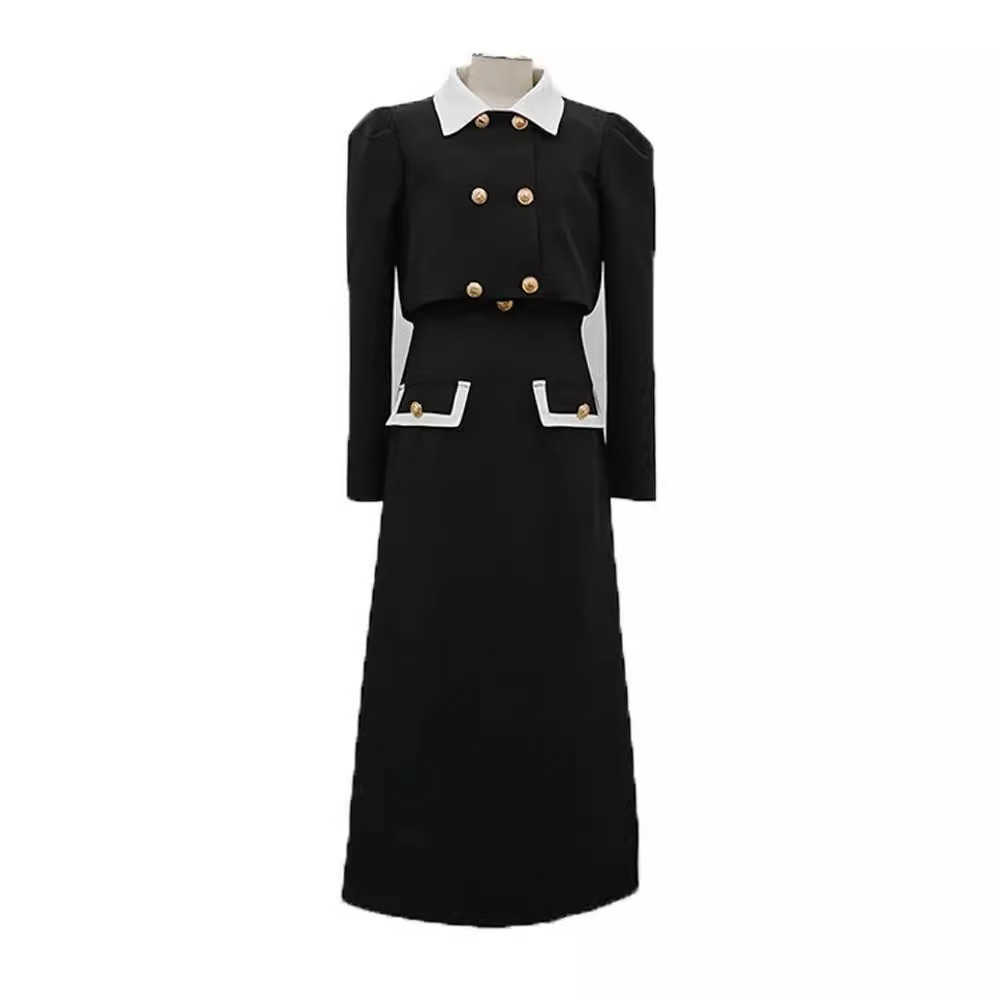 Early Autumn New Womens Fashion Small Fragrance Style Suit Dress Fashionable Highend Elegant Socialite Twopiece Set