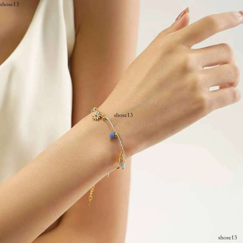DHCollections Dyola New Arrival Gold Plated Designer Jewelry Stainless Steel for Women Double Layer wer Pearl Bracelet