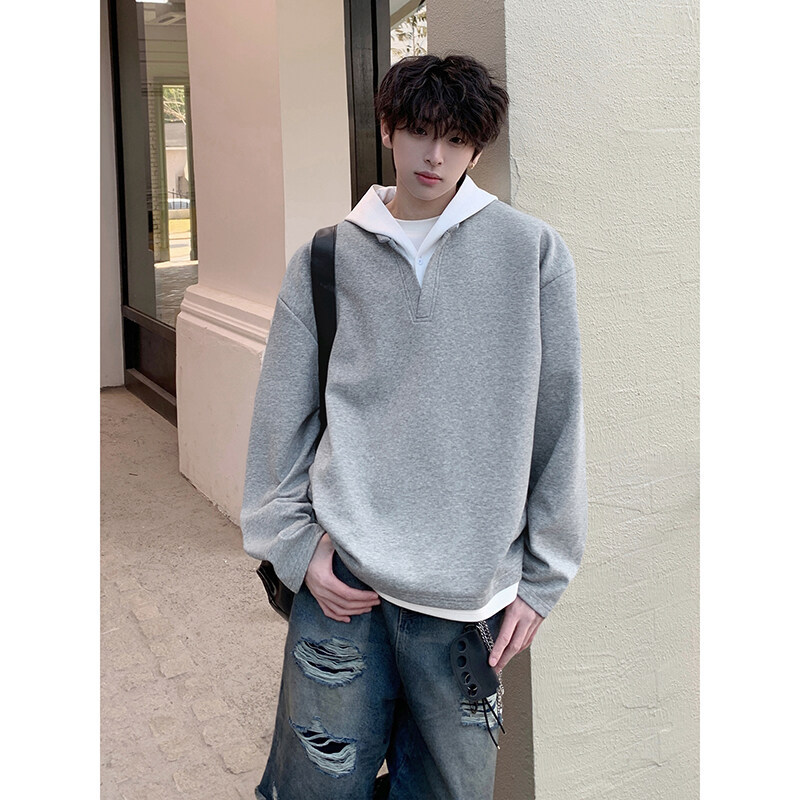 1A1698 Sweatshirts for men spring 2025 new styles for inner wear loose heavyweight