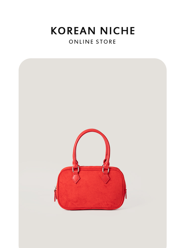 Korean-Style Retro Minimalist Suede One-Shoulder Pillow Autumn Women's New Style Handbag Crossbody Small Square Bag