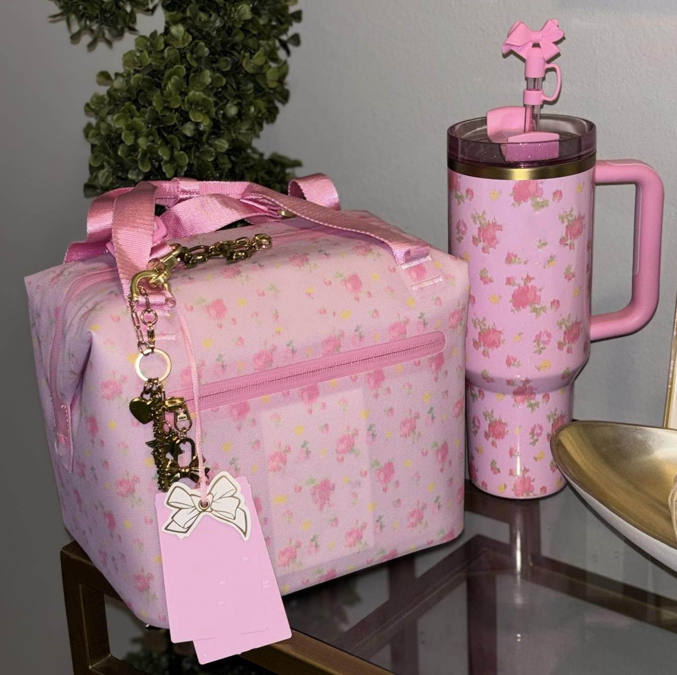 US Stock 40oz Stainless Steel Tumbler Cups Floral Travel Car Mugs Love Shack Fancy All Day Julienne Mini Soft Cooler Bag Lunch Bag Boxes Wholesale 0930