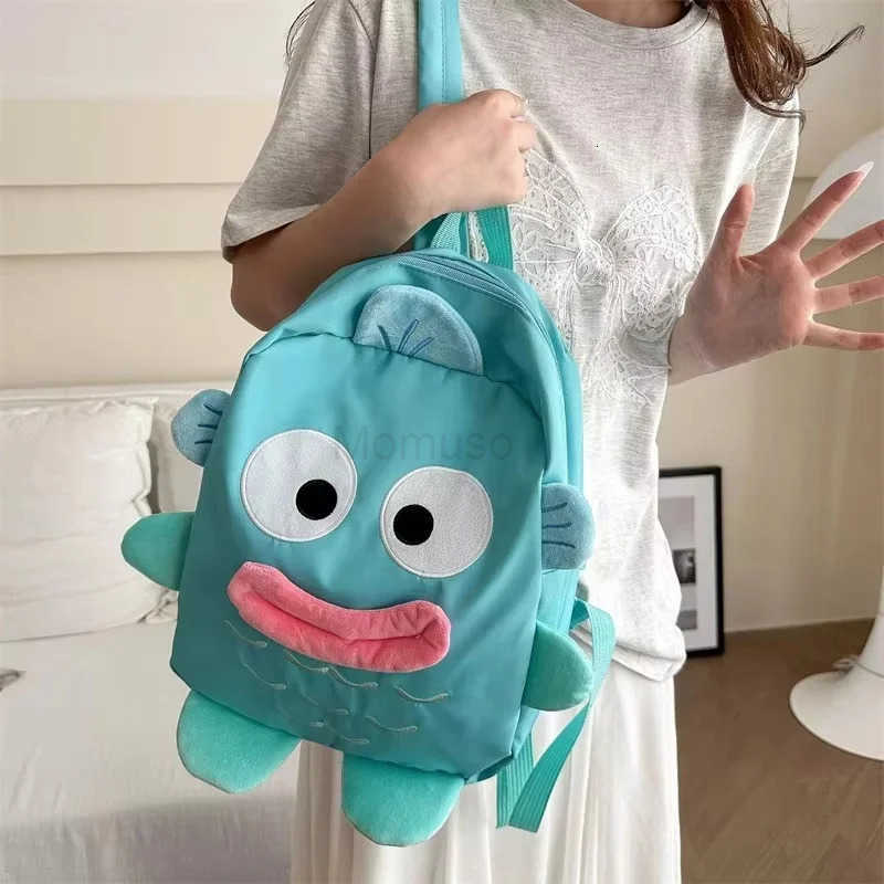 Sanrio Hangyodon Backpack Anime Cartoon Kawaii School Bag Kawaii Casual Cute Funny Outdoor Travel Shoulder Bag Birthday Gift L250930