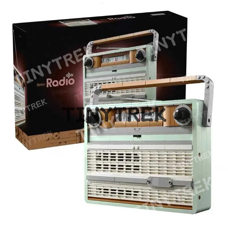 2024 new icon retro model 1970s transistor radio brick building block kit toy children adult birthday giftT250304