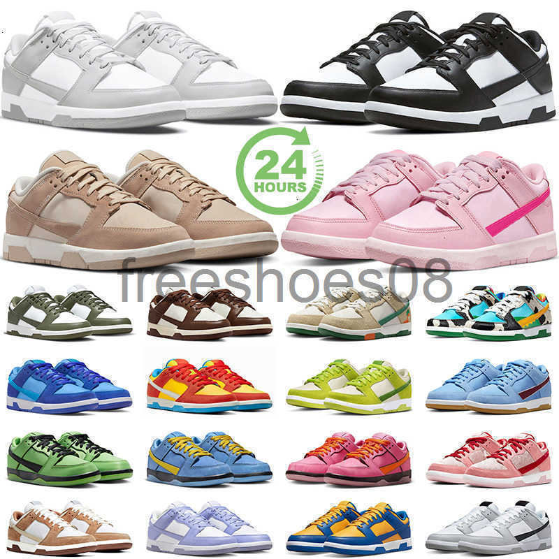 free shipping running shoes men women designer panda flat sneakers black white grey triple pink blue brown green orange olive mens trainers