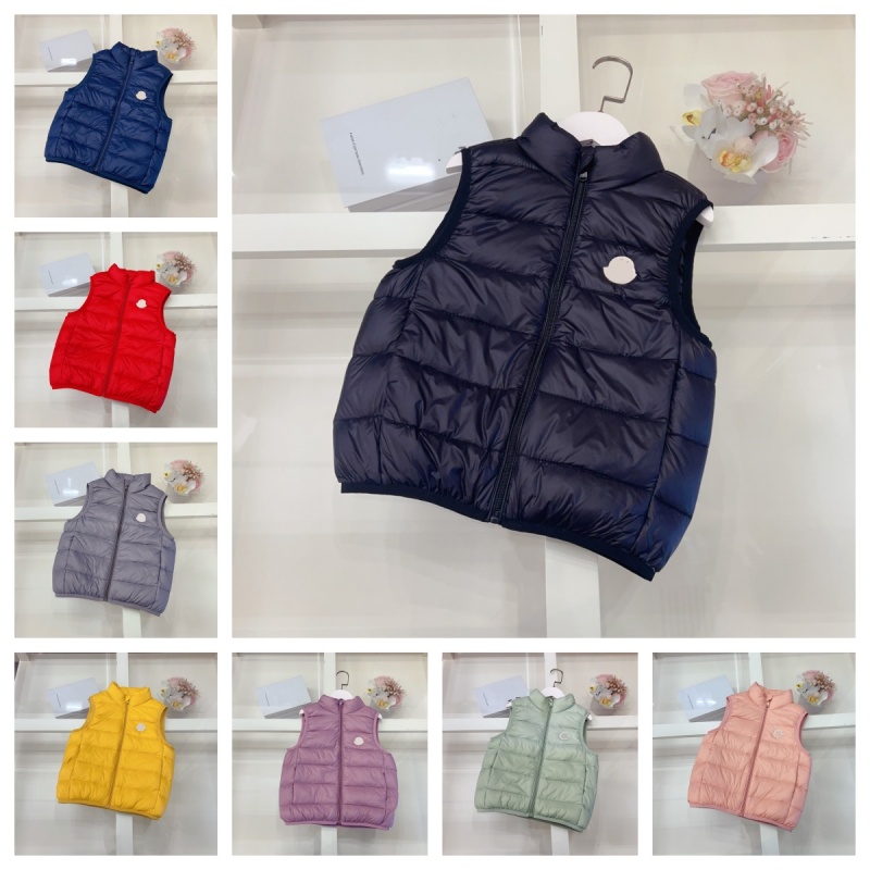 Childrens Down Vest Designer Jacket For Kids Clothing Luxury Down Coat Boys Girls Jackets Tank Tops Baby Outerwear Standing Collar Down Jacket Size 100-170cm MJ11