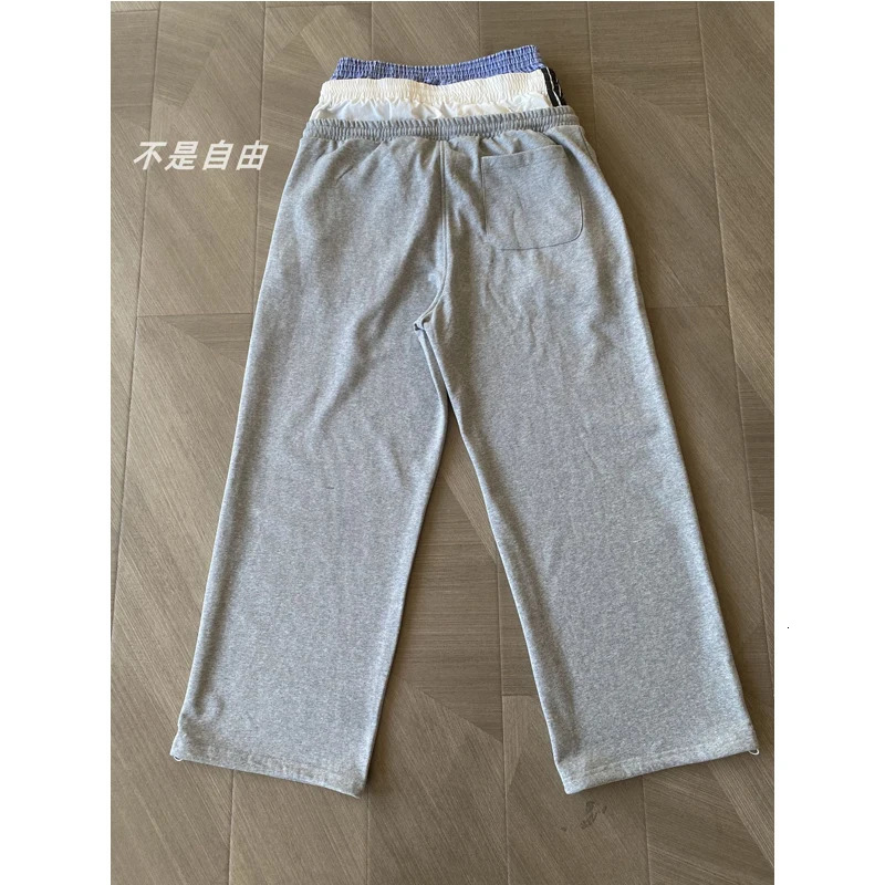 Fake Three Pieces Waist Design Project GR Sweatpants Men Women Embroidery Digit 3 Label Track Pants Black Gray Casual Trousers 250922