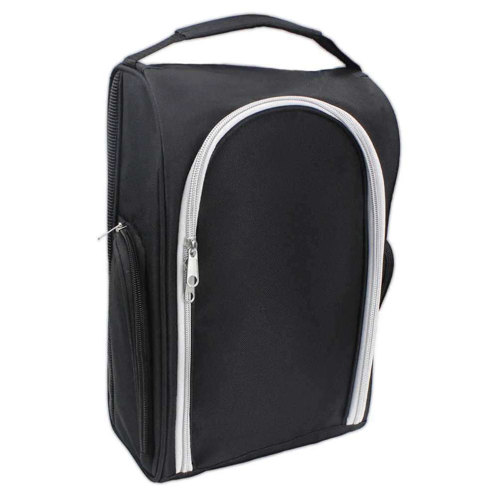 Golf Shoe Bag for Travel Zippered Sport Shoe Carrier Bags with Side Accessory Pockets for Tees Golf Balls J250930