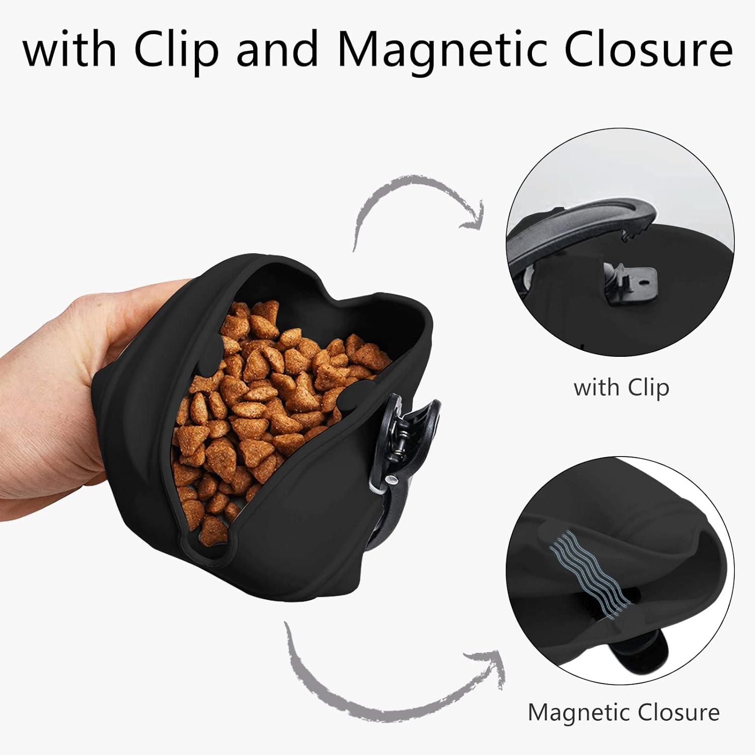 Dog Treat Pouch 2 Pack, Dog Treat Training Pouch, Silicone Pet Treat Bag