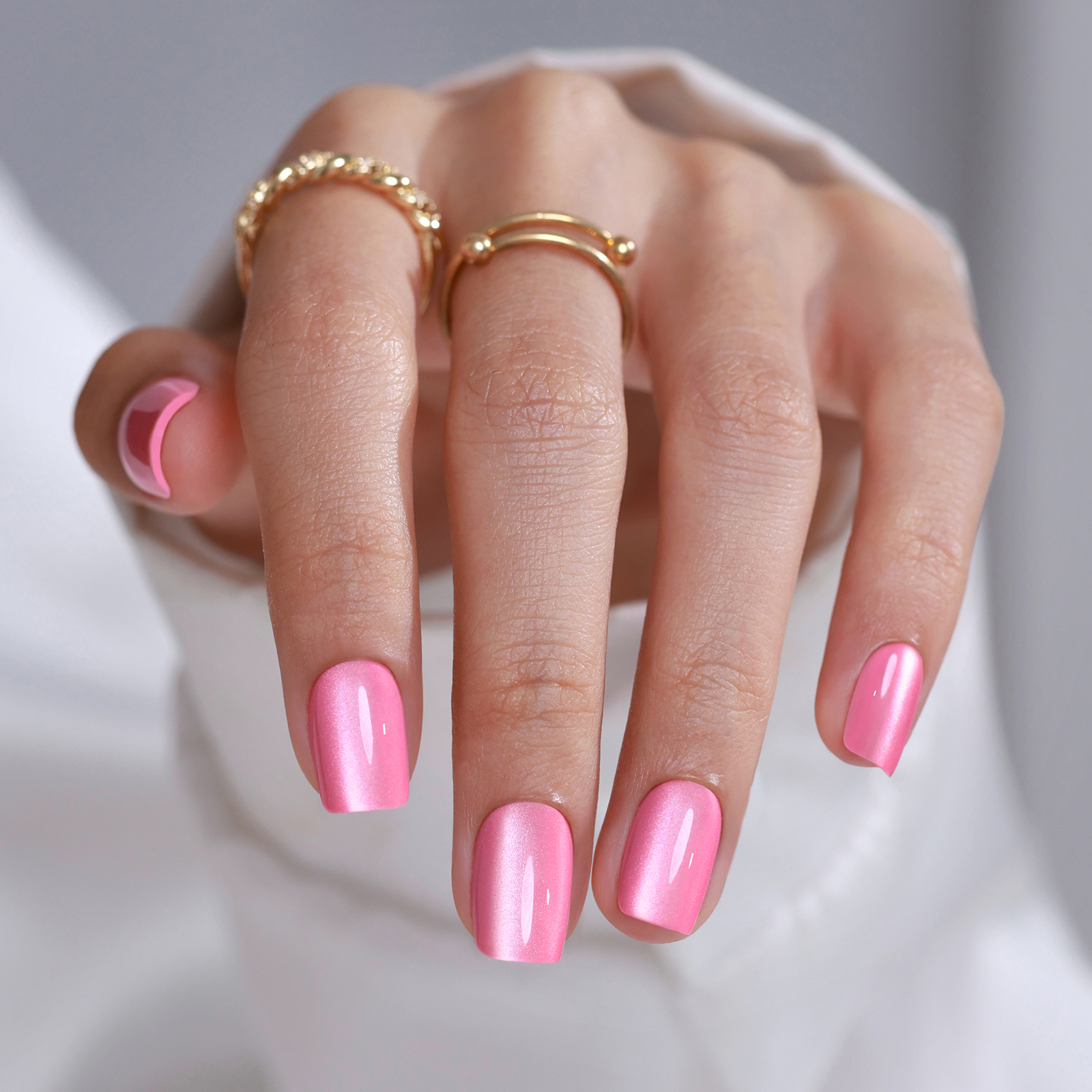 baby powder nail press short style soft rubber square suitable for womens gifts 16 sizes of glossy rubber nails 32 reusable fake nail sets with glue c